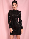 SHANDEE Backless Bodycon Mini Dress