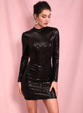 SHANDEE Backless Bodycon Mini Dress