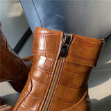 Buckle zip ankle pumps