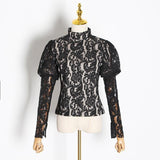 Turtleneck lace blouse