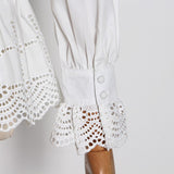 Flare-sleeve lace blouse
