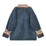 Patchwork plaid plush jacket