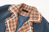 Patchwork plaid plush jacket