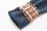 Patchwork plaid plush jacket