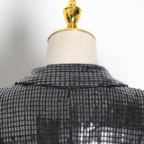 Sequinned silver blazer mini dress