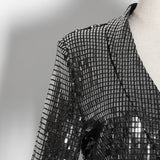 Sequinned silver blazer mini dress