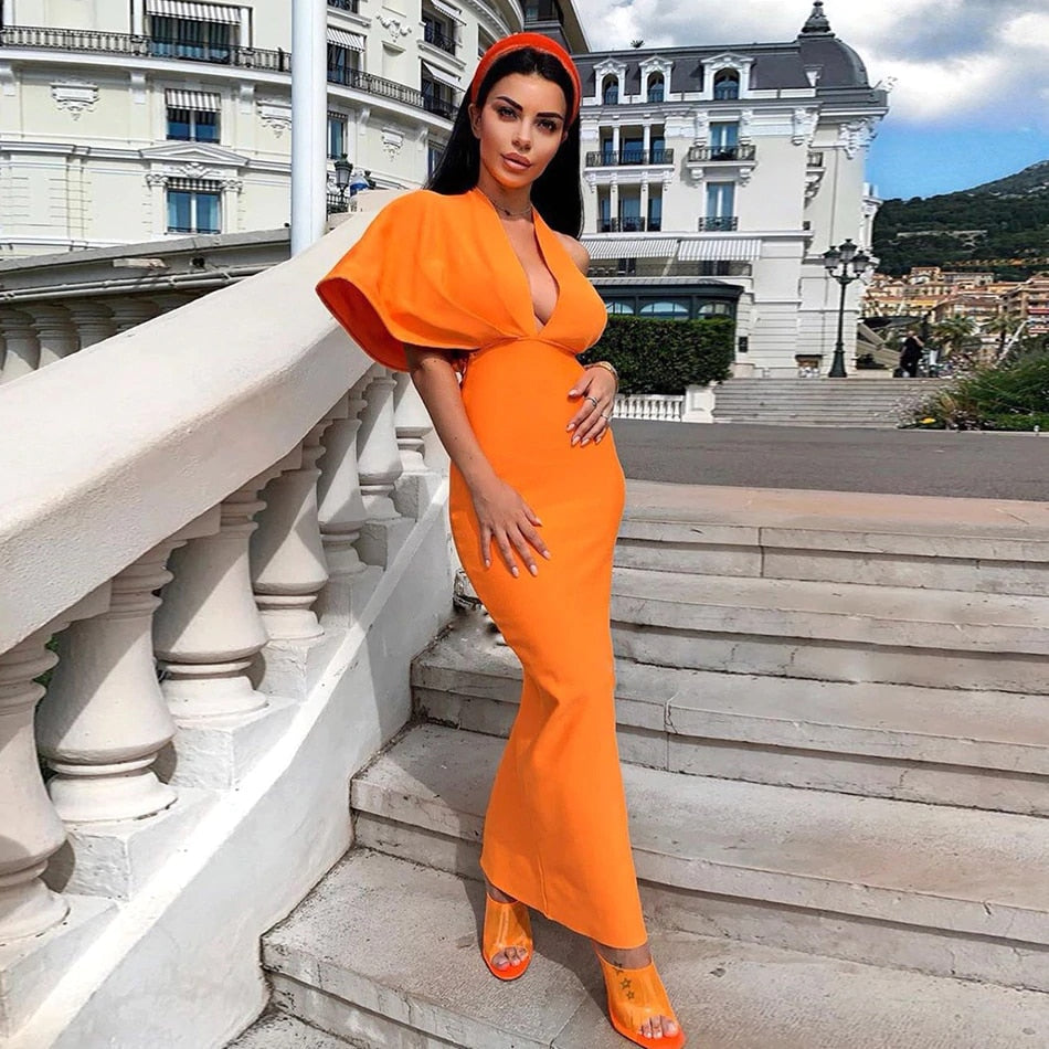 CALIXTA Elegant Maxi Dress in orange