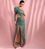 CINTARA cut-out one-sleeve gown