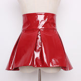 Patent faux leather waist belt in colors
