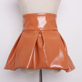 Patent faux leather waist belt in colors