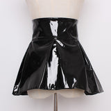 Patent faux leather waist belt in colors