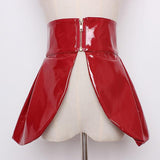 Patent faux leather waist belt in colors