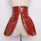 Patent faux leather waist belt in colors