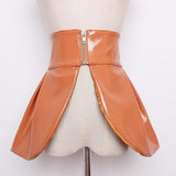 Patent faux leather waist belt in colors