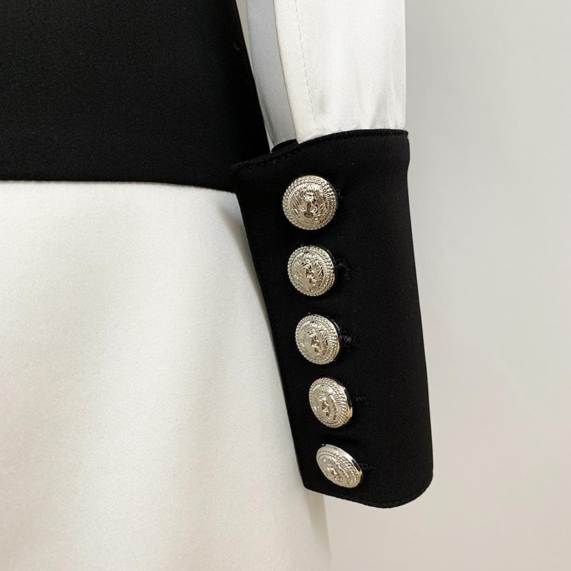 DAYTONA Long Sleeve Black&White Dress