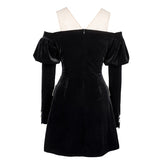 Double-breasted velvet mini dress