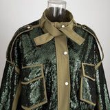 Sequinned patchwork short jacket
