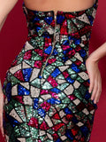 MAURENE sequinned slit gown