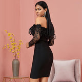 SANTANA cold-shoulder mesh mini dress