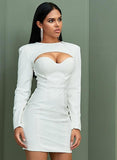 Sweetheart mini dress in white