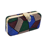 Geometric Patterned Rhinestones Clutch in colors