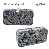 Geometric Patterned Rhinestones Clutch in colors