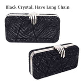 Geometric Patterned Rhinestones Clutch in colors