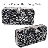 Geometric Patterned Rhinestones Clutch in colors