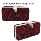 Geometric Patterned Rhinestones Clutch in colors