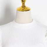 Puff-sleeve sweater dress
