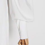 Puff-sleeve sweater dress