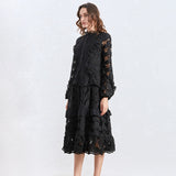 MONET hollow-out midi dress