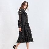 MONET hollow-out midi dress