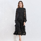 MONET hollow-out midi dress