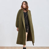 Quilted cloak in olive green