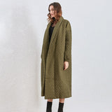 Quilted cloak in olive green