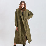 Quilted cloak in olive green