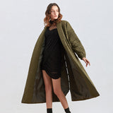 Quilted cloak in olive green
