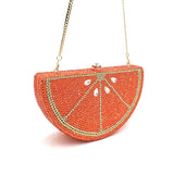 Orange slice rhinestone embellished clutch