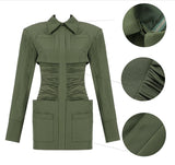 JUSTINE army green party dress