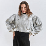 Ruched short jacket in colors