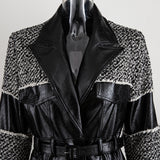 Patchwork stylish faux leather jacket