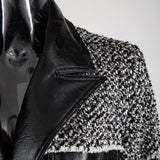 Patchwork stylish faux leather jacket