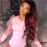EMMA Mesh Puff Sleeve Bodysuit