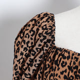 Irregular leopard crop top