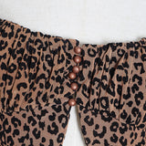 Irregular leopard crop top