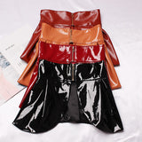 Patent faux leather waist belt in colors