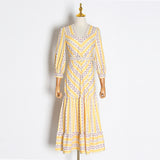 BRIAR  V Neck Lantern Sleeve Dress