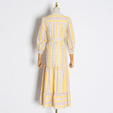 BRIAR  V Neck Lantern Sleeve Dress