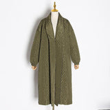 Quilted cloak in olive green